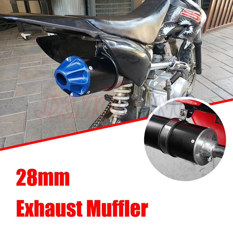 Aluminum 28MM Motorcycle Exhaust Muffler Pipe Adjustable 2 Stroke For Street Scooter Motocross ATV thumbnail 4