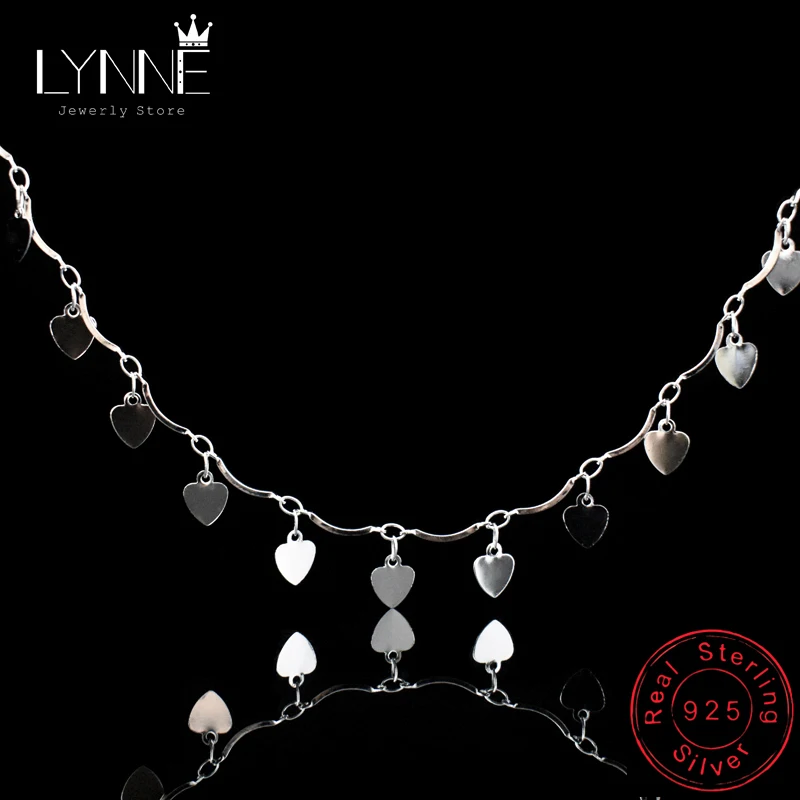New Arrival Bohemia 925 Sterling Silver Heart Pandent Anklets Bracelets Beach Anklet On Leg Chain For Women&Girl Jewelry Gift thumbnail 2
