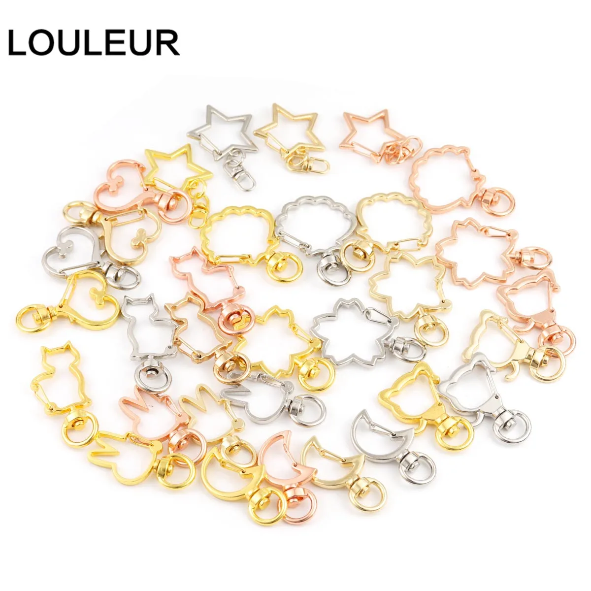 Louleur Key Chain Key Ring Keychain Bronze Rhodium Gold Color 28mm Long Round Split Keyrings DIY Jewelry Making Wholesale thumbnail 4