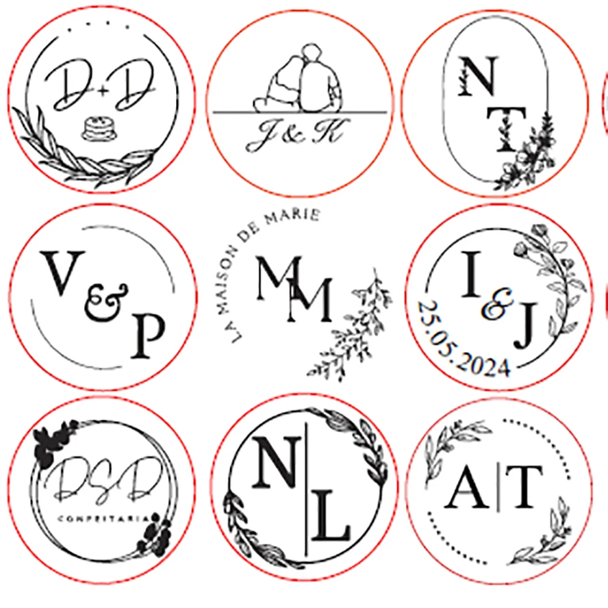 Custom brass wax seal Stamp with 2 Initial Ornament wreath,Vintage Reusable for DIY Wedding Invitation & Letters,Free Engraving thumbnail 6