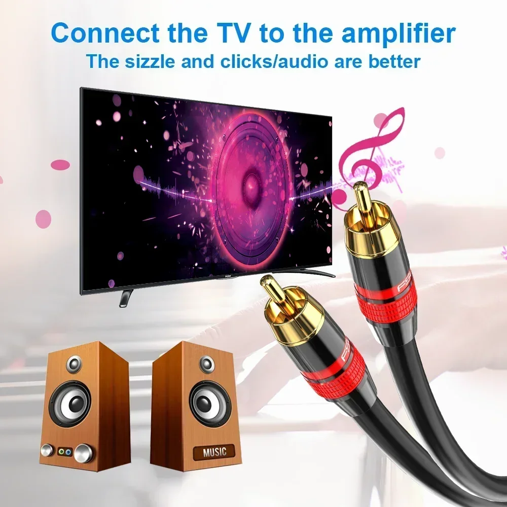 Coaxial Digital Audio RAC Cable SPDIF RCA to RCA Cable Audio Video Male for DVD Projector TV Speaker Amplifier 0.5M 1M 2M 3M 5M thumbnail 3