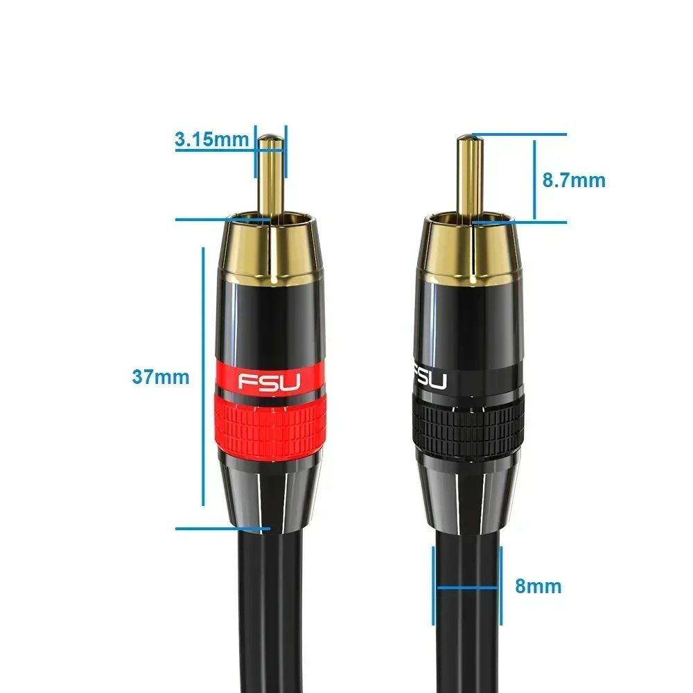 Coaxial Digital Audio RAC Cable SPDIF RCA to RCA Cable Audio Video Male for DVD Projector TV Speaker Amplifier 0.5M 1M 2M 3M 5M thumbnail 4