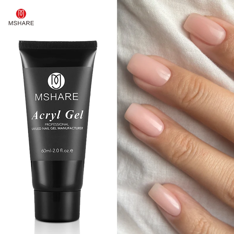 MSHARE Poly Nails Acryl Gel 60ml Builder UV Led Acrylgel Nails Extensions Acrylic Pink White Clear Acrylatic Hema Tpo Free Gel thumbnail 4