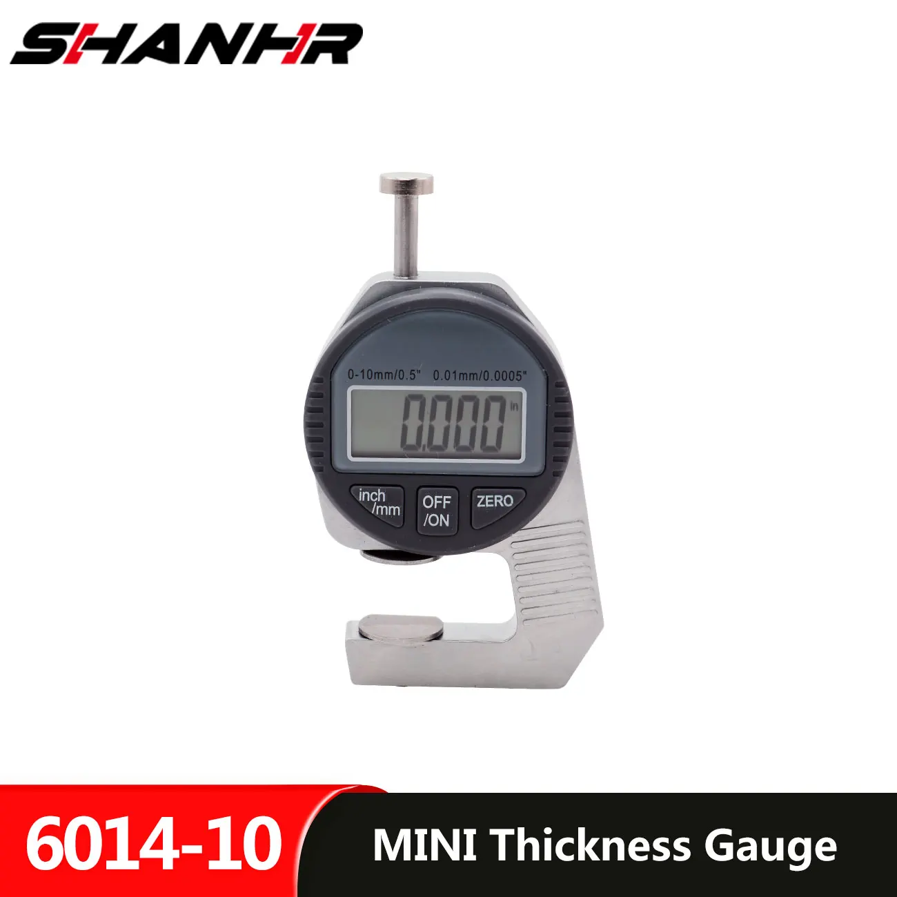 SHANHR Portable 0-12.7mm Mini Precise Digital Thickness Gauge Meter Large LCD Electronic Dial Thickness Gauge