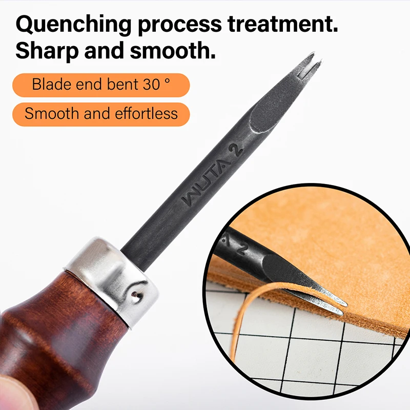 WUTA Sharp Leather Edge Beveler Edge Skiving Polishing Leather Tools DIY Belt Maker High Carbon Steel Leather Craft Beveller thumbnail 5