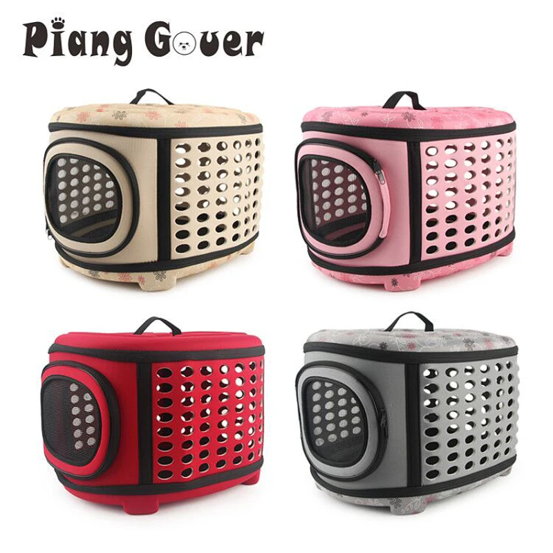 Travel Pet Bag Cat Flower Carriers Bags Breathable Pink Folding Small Dog Outdoor Shoulder Bag Folding Cats Carrying thumbnail 3