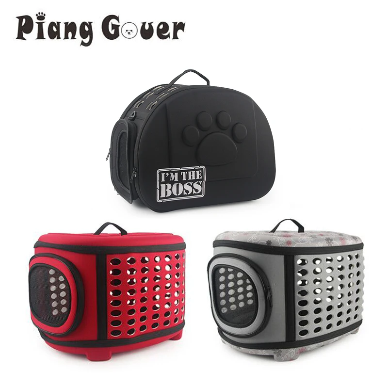Travel Pet Bag Cat Flower Carriers Bags Breathable Pink Folding Small Dog Outdoor Shoulder Bag Folding Cats Carrying thumbnail 2