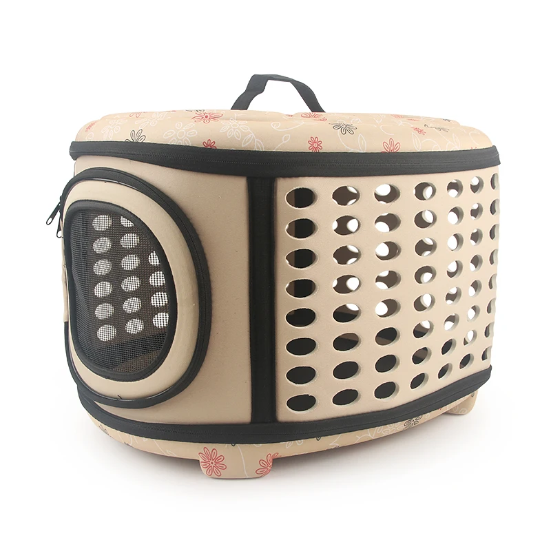Travel Pet Bag Cat Flower Carriers Bags Breathable Pink Folding Small Dog Outdoor Shoulder Bag Folding Cats Carrying thumbnail 6