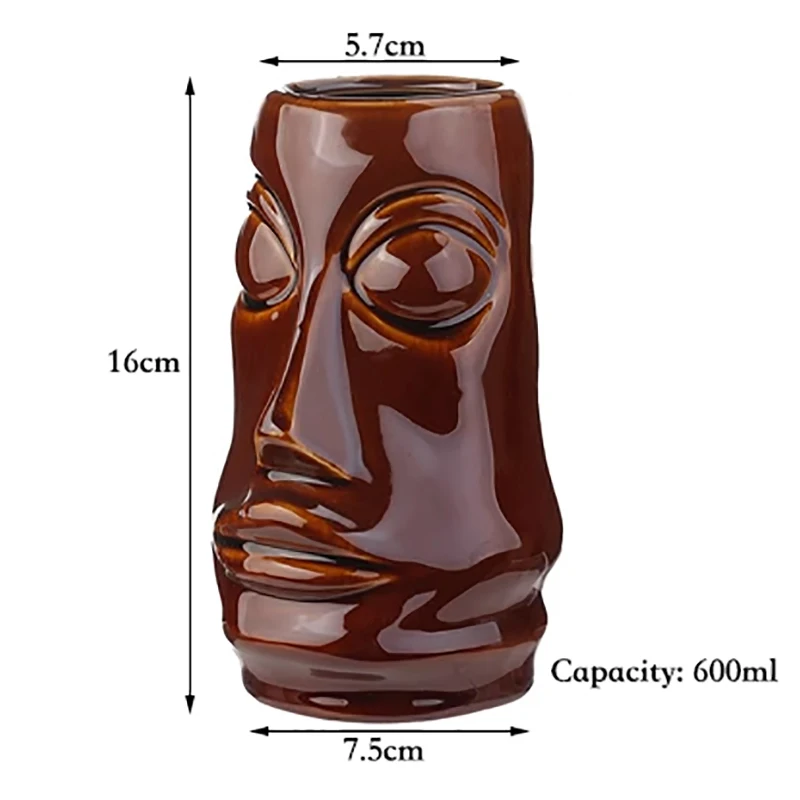 Tiki mugs cocktail Ceramic Tiki Tumblers - tiki bar professional drinkware - hawaiian party barware thumbnail 2