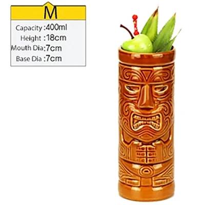 Tiki mugs cocktail Ceramic Tiki Tumblers - tiki bar professional drinkware - hawaiian party barware thumbnail 4