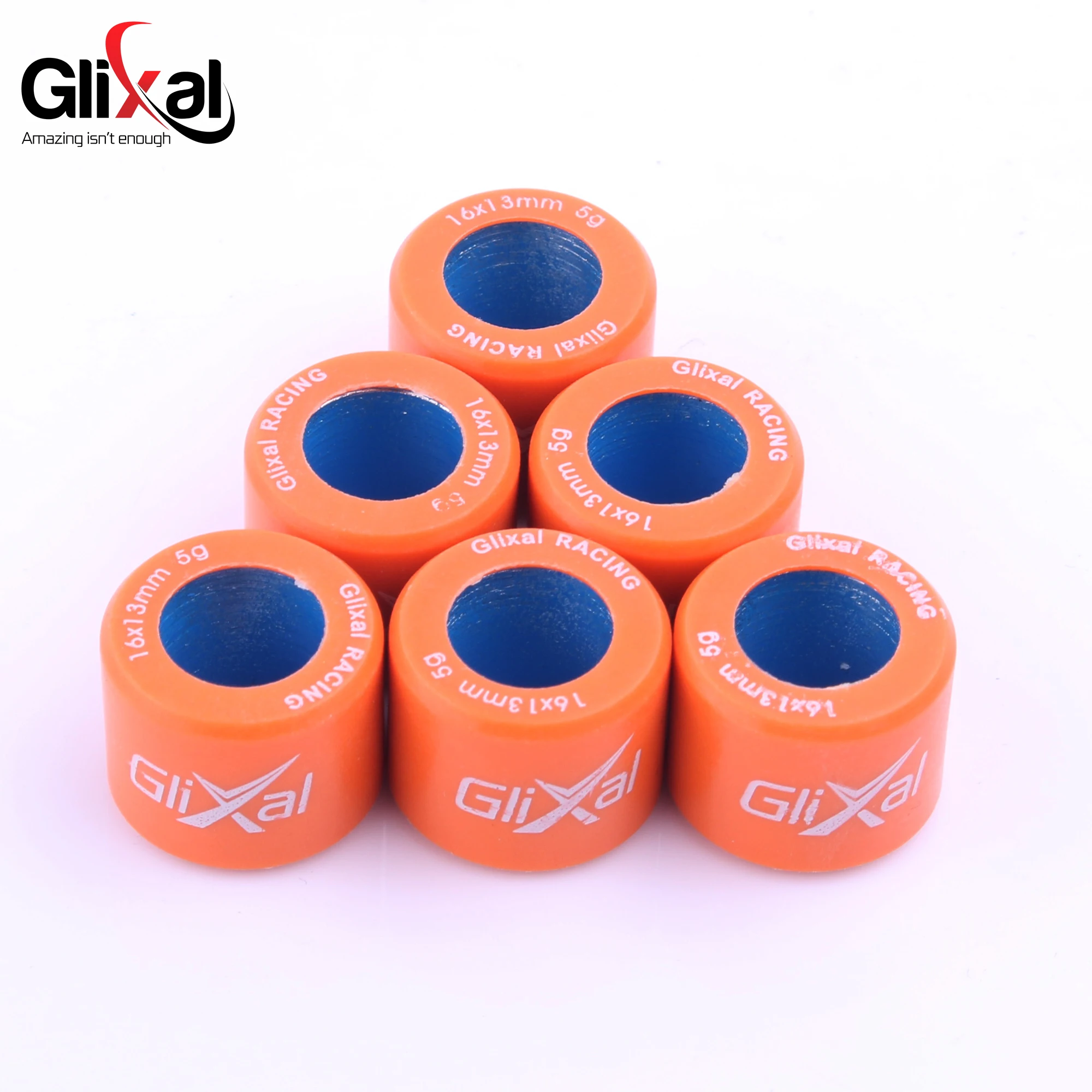 Glixal 16X13mm High Performance Racing Variator Roller Weights Set 139QMB GY6 50cc - 100cc Scooter Moped ATV Go-Kart (5g-10g) thumbnail 2