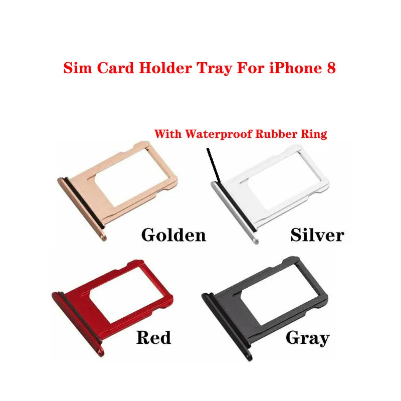 Sim Card Tray Slot Holder Adapter With Waterproof Rubber Ring For iPhone 8 Plus Replacement Mobile Phones Accessories thumbnail 2