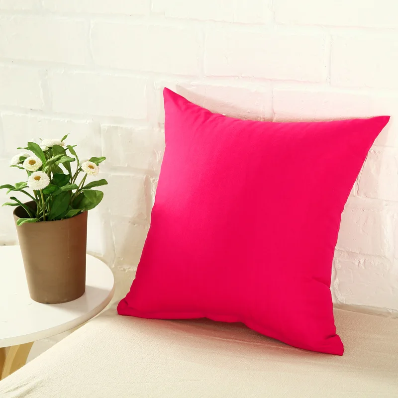 YWZN Candy Color Cushion Cover Simple Solid Color Throw Pillow Case Black and White Decorative Pillowcase Car Cushion Cover thumbnail 6