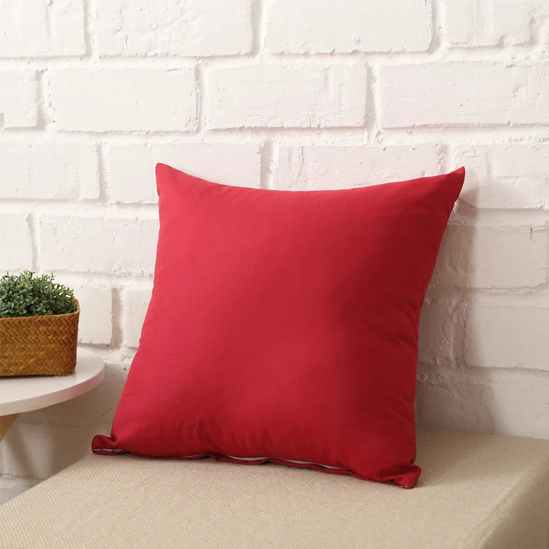 YWZN Candy Color Cushion Cover Simple Solid Color Throw Pillow Case Black and White Decorative Pillowcase Car Cushion Cover thumbnail 4