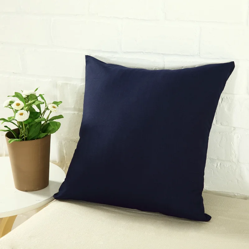 YWZN Candy Color Cushion Cover Simple Solid Color Throw Pillow Case Black and White Decorative Pillowcase Car Cushion Cover thumbnail 2