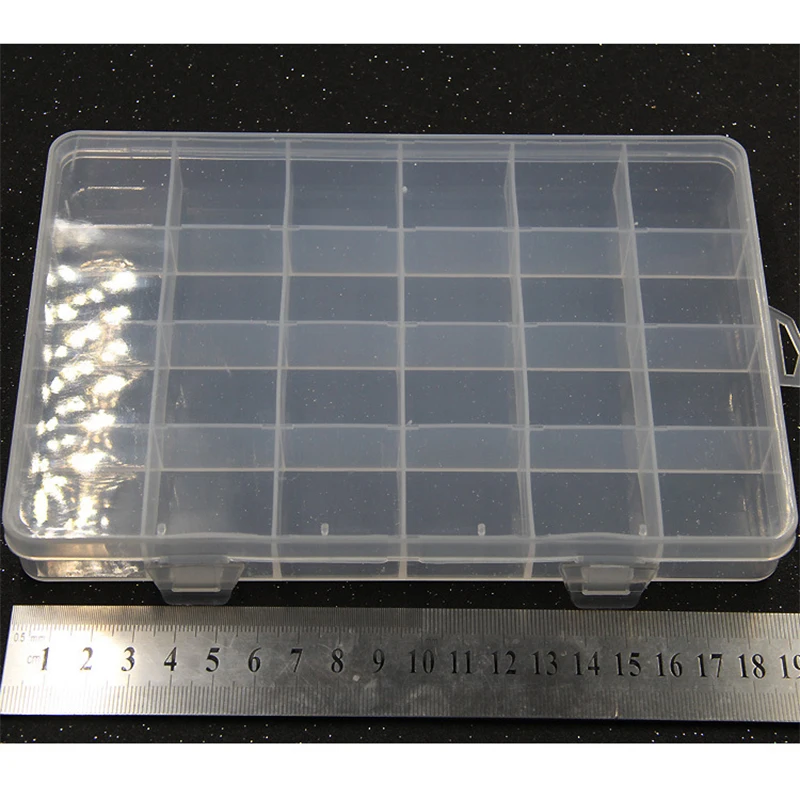Yidensy 1pcs Square Transparent Plastic Storage Box Case 10/24 Slot Adjustable for Pills Jewelry Beads Earring Case Organizer thumbnail 5