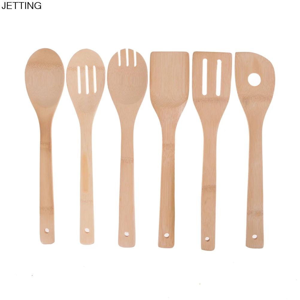1pc Bamboo Utensil Kitchen Wooden Cooking Tools Bamboo Wood Kitchen Spoon Spatula Mixing Professional Drop Shipping