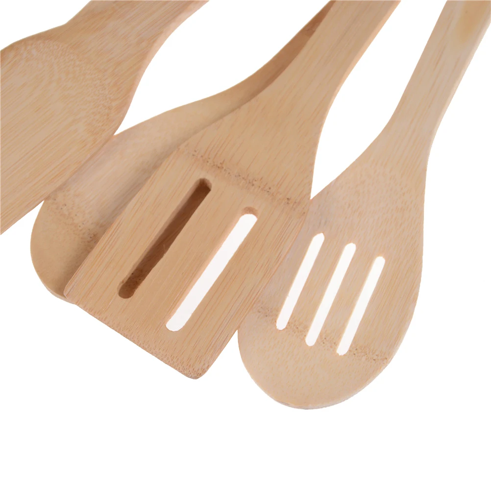 1pc Bamboo Utensil Kitchen Wooden Cooking Tools Bamboo Wood Kitchen Spoon Spatula Mixing Professional Drop Shipping thumbnail 6