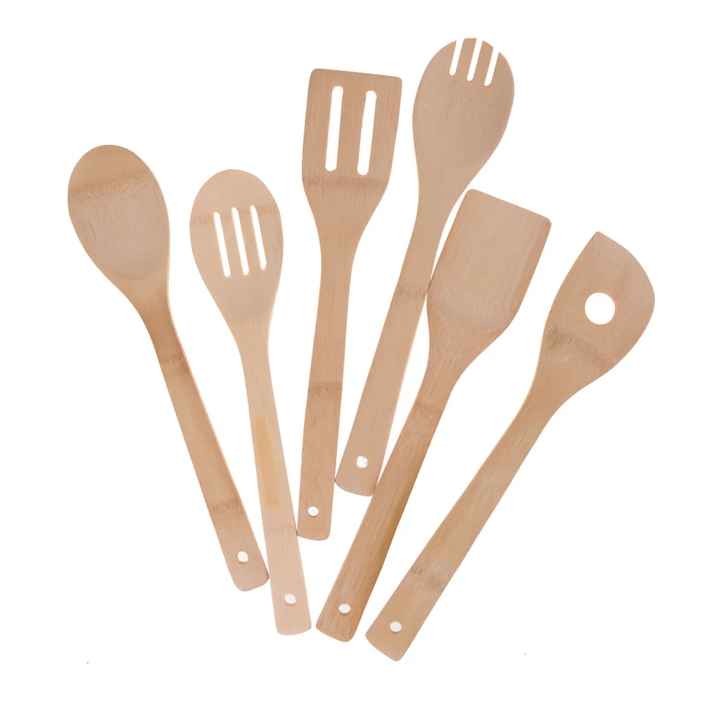 1pc Bamboo Utensil Kitchen Wooden Cooking Tools Bamboo Wood Kitchen Spoon Spatula Mixing Professional Drop Shipping thumbnail 3