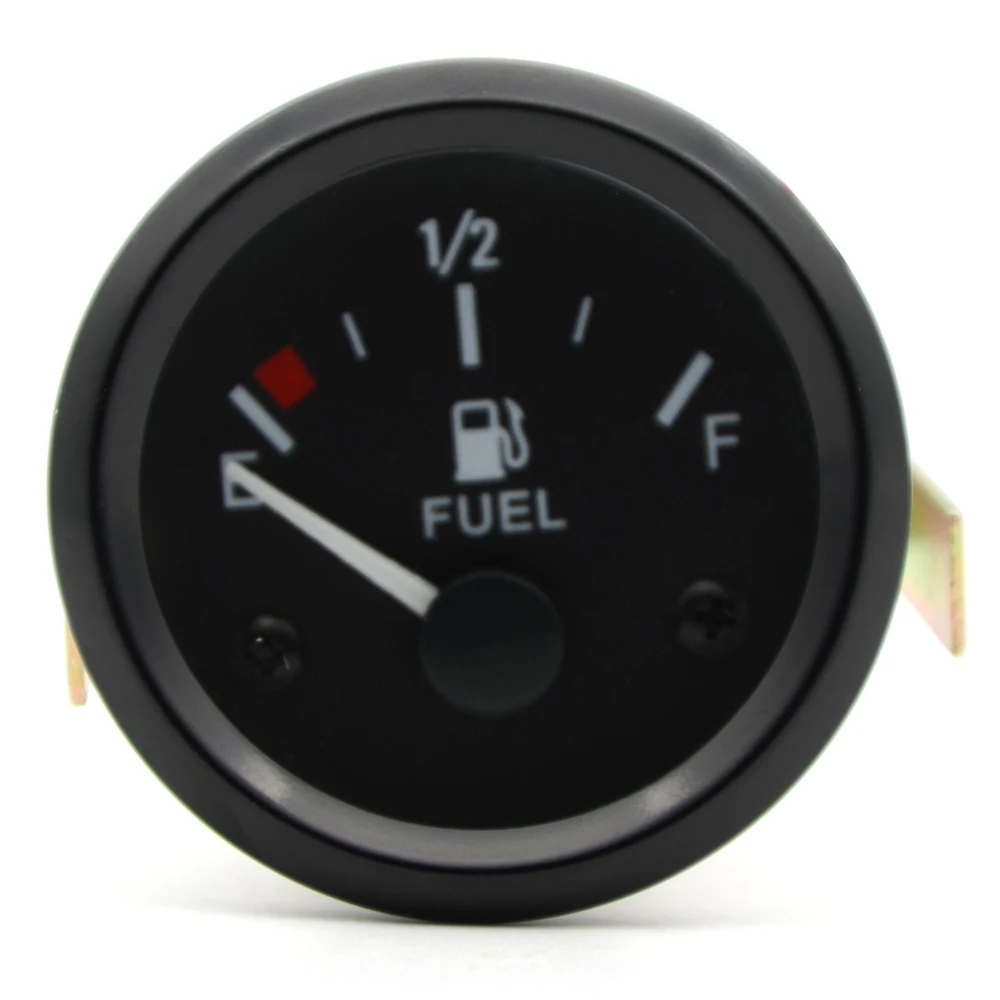 2" 52mm Fuel Level Gauge Car Meter White LED Light Black Rim Automotive Gauges 12V thumbnail 4