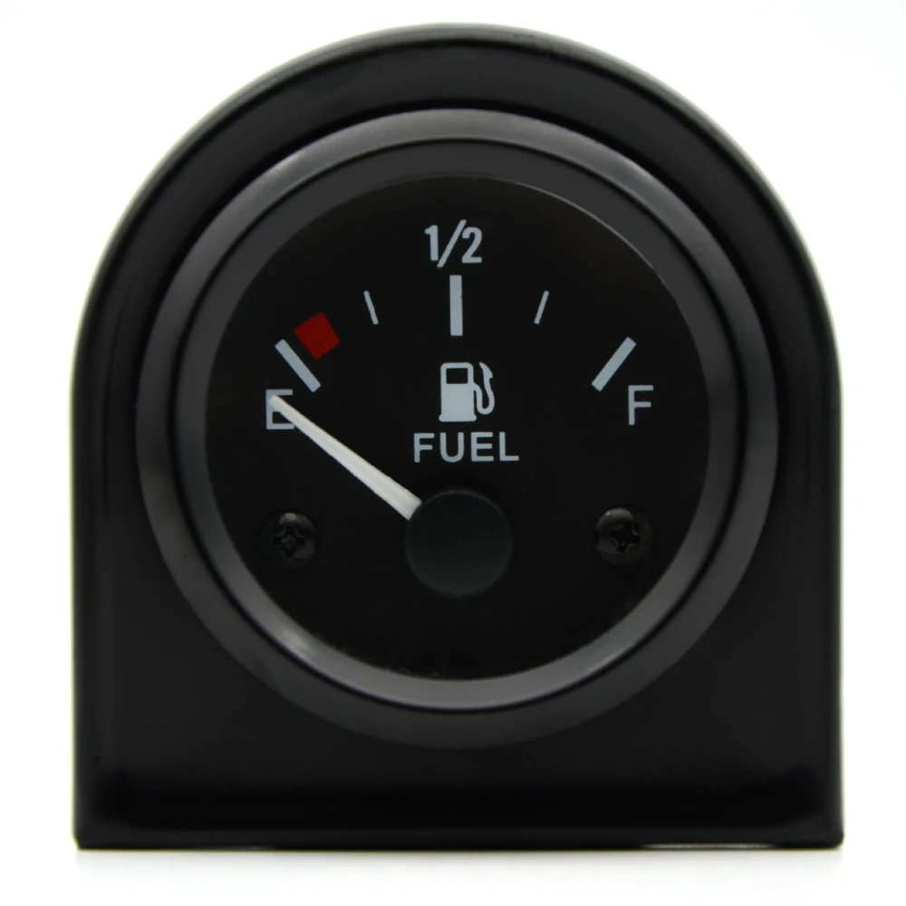 2" 52mm Fuel Level Gauge Car Meter White LED Light Black Rim Automotive Gauges 12V thumbnail 3