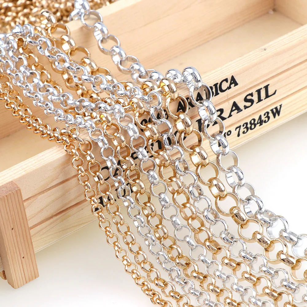 5 6 7 8 10mm Link Opened Aluminum Rolo Chains Loop Link Metal For Accessories Bracelet Necklace Cable  Diy Jewelry Findings thumbnail 6