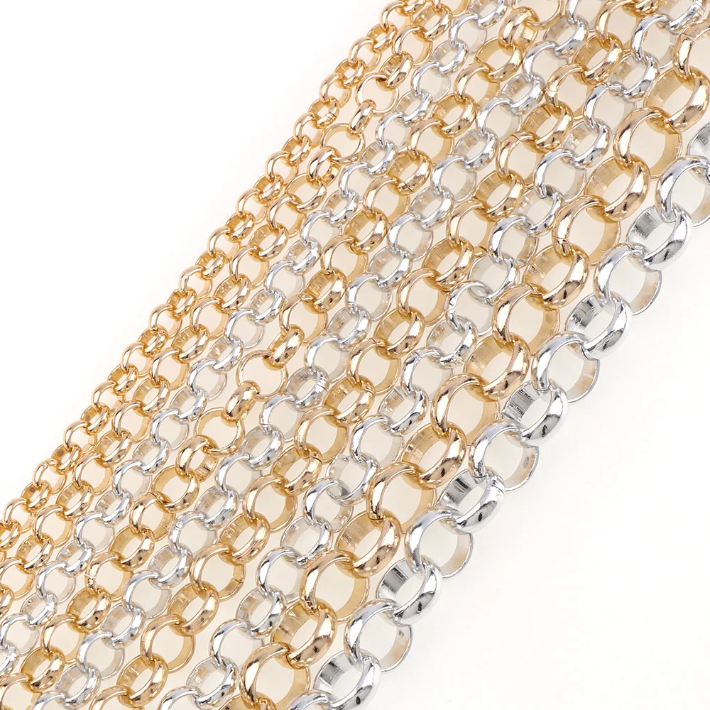 5 6 7 8 10mm Link Opened Aluminum Rolo Chains Loop Link Metal For Accessories Bracelet Necklace Cable  Diy Jewelry Findings thumbnail 2