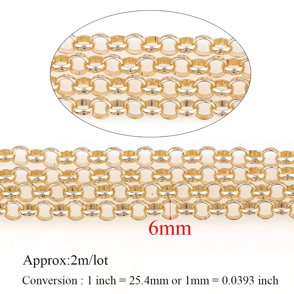 5 6 7 8 10mm Link Opened Aluminum Rolo Chains Loop Link Metal For Accessories Bracelet Necklace Cable  Diy Jewelry Findings thumbnail 4