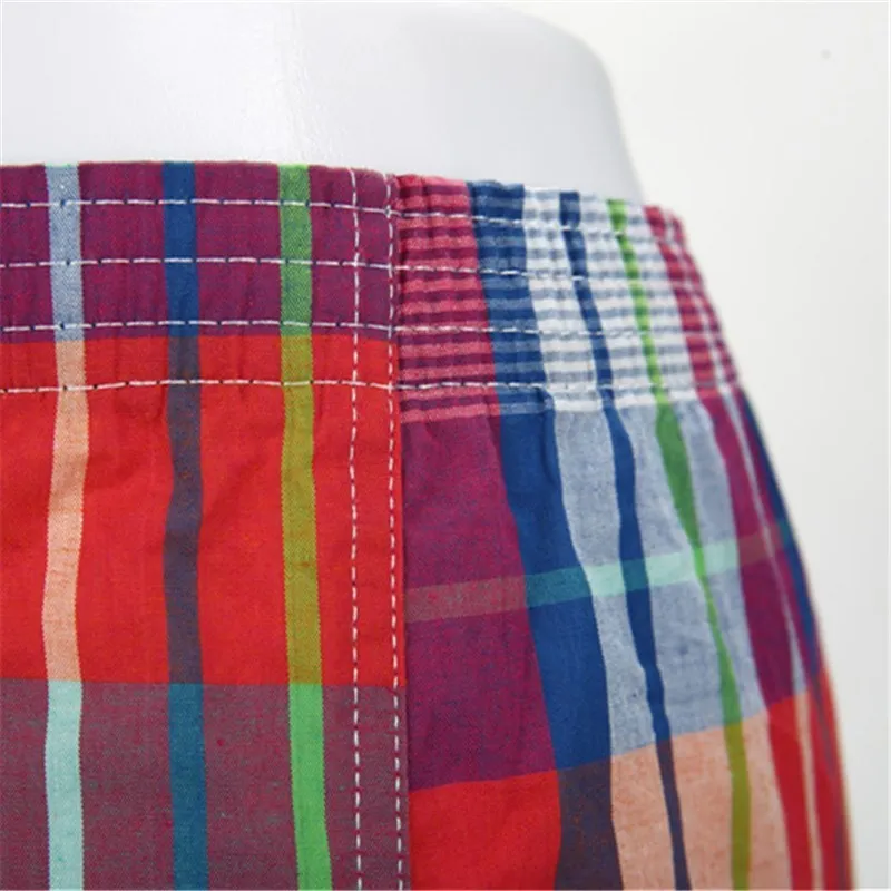 High Quality Brand 4-Pack Men's Boxer Shorts Woven Cotton 100% Classic Plaid Combed Male Underpant Loose Breathable Oversize thumbnail 4