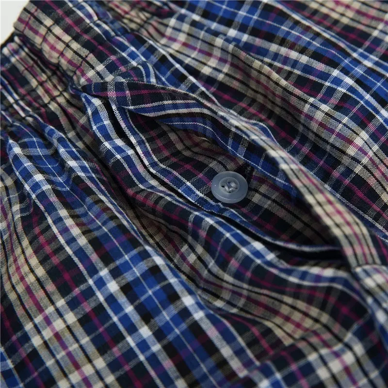 High Quality Brand 4-Pack Men's Boxer Shorts Woven Cotton 100% Classic Plaid Combed Male Underpant Loose Breathable Oversize thumbnail 5