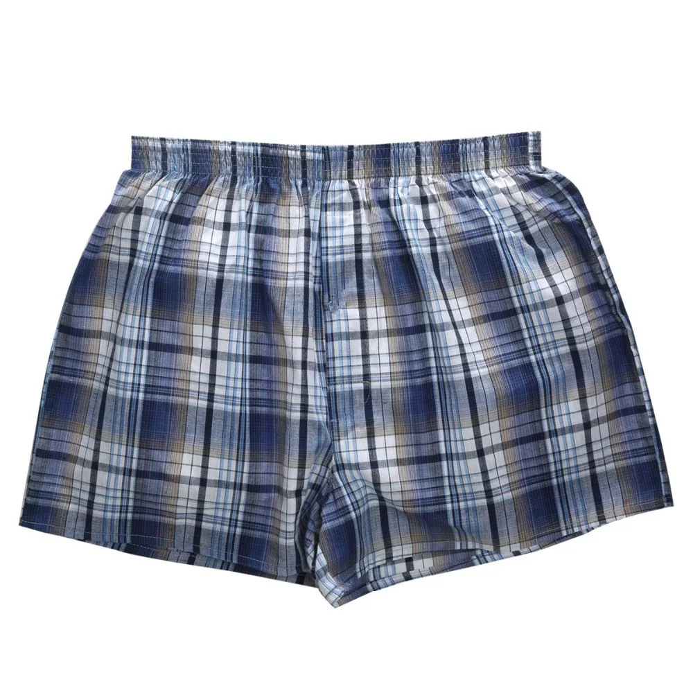 High Quality Brand 4-Pack Men's Boxer Shorts Woven Cotton 100% Classic Plaid Combed Male Underpant Loose Breathable Oversize thumbnail 2