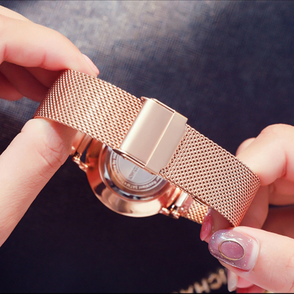 HANNAH MARTIN Brand Quality Stainless Steel Japan Quartz Movement Waterproof Women 36mm Full Rose Gold Ladies Dropshipping Watch thumbnail 2