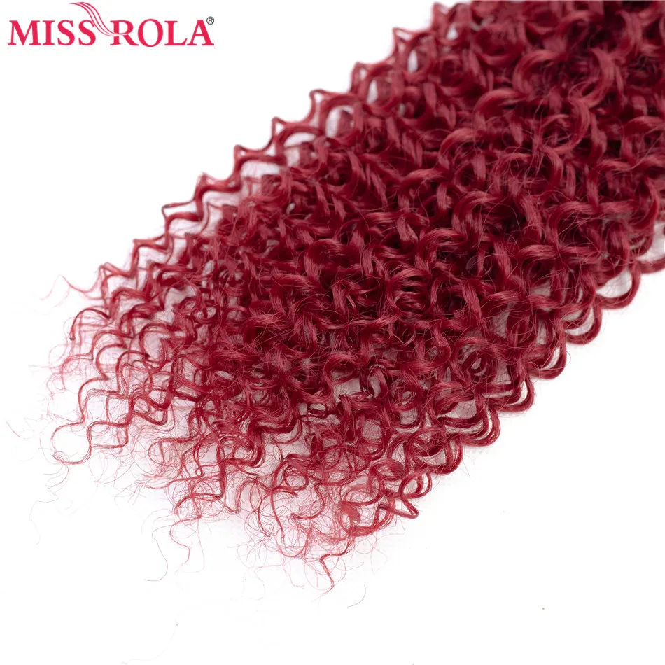 Miss Rola Synthetic Curly Hair Extensions Ombre Hair Bundles Hair Weaves T1B/BUG 18"-22'' 6pcs/Pack 200G With Free Closure thumbnail 4