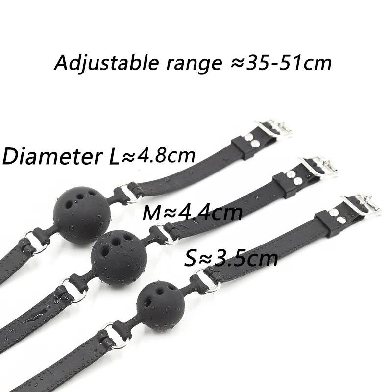Thierry Fetish Extreme Breathable Silicone Ball Gag Bondage Restraints Open Mouth Gags Adult Game Sex Toys For Couple Size S M L thumbnail 2