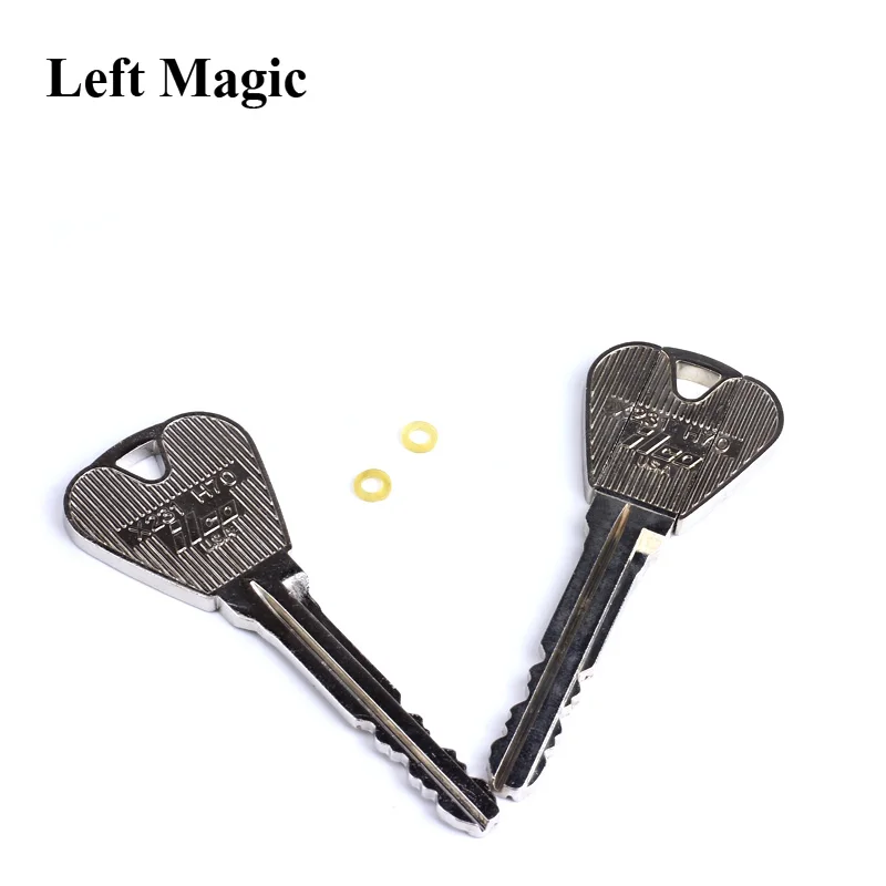 2 Pcs New Magic Trick Toy Folding Key Thru Bottle Or Ring Penetration Magic Trick Props Magic Joke Toy Easy To Play thumbnail 3