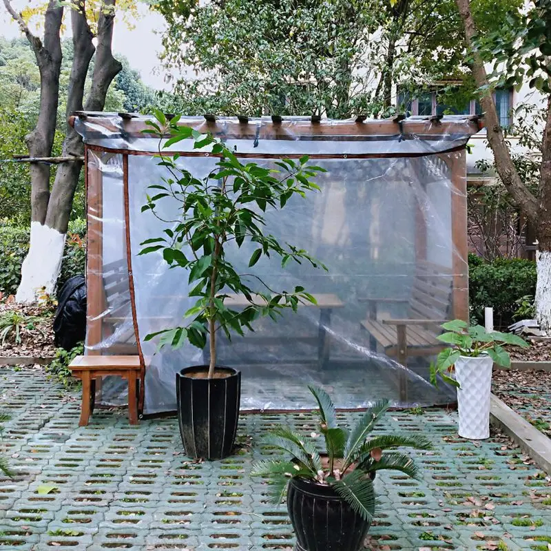 Thicken 0.12mm Transparent PE Film Tarpaulin Garden Succulents Plants Keep Warm Cover Patio Pergola Furniture Rainproof Cloth thumbnail 6