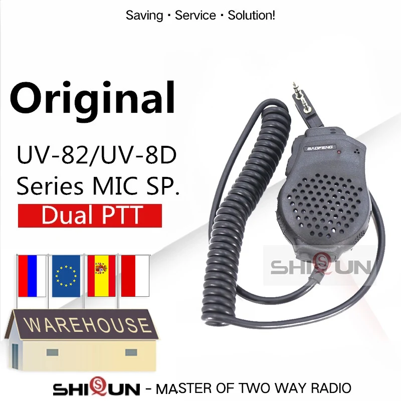 UV-82 Speaker Microphone Dual PTT Earpiece UV-82HP Mic Headset UV-8 UV-82L UV-89 UV-82 Plus UV-82 TP GT-5TP UV-82HX Radios UV-8D