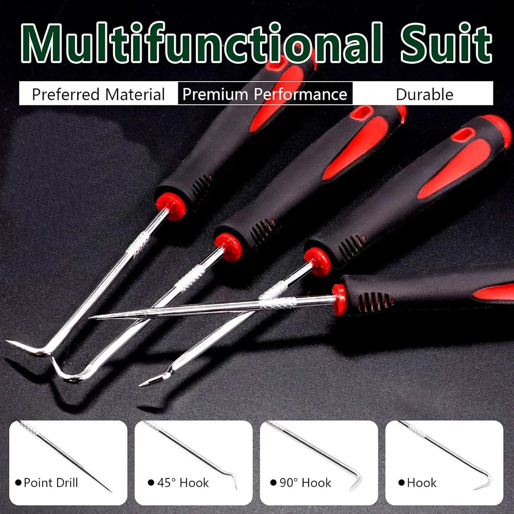 Car Auto Vehicle Oil Seal Screwdrivers Set O-Ring Seal Gasket Puller Remover Pick Hooks Tools Sealing Repair Tools 160mm 4Pcs thumbnail 3