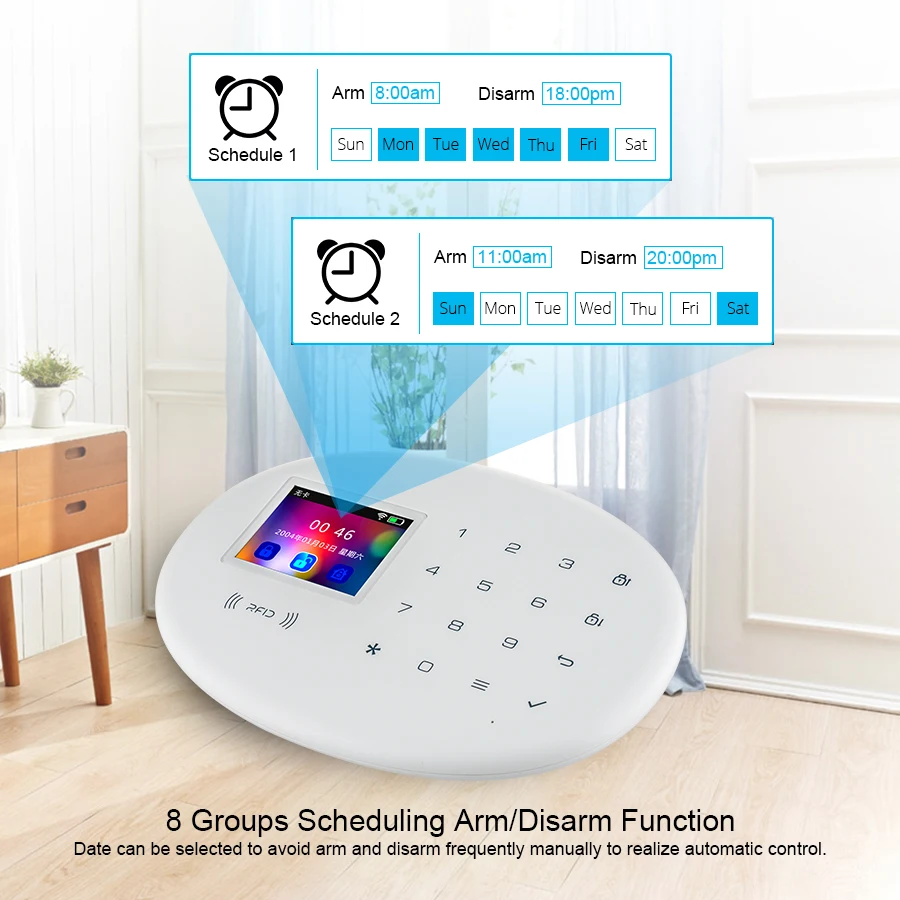 KERUI Tuya WIFI GSM Alarm System Smart Home Security Buglar RFID APP Wireless Motion Sensor Detector IP Camera Sistema de alarma thumbnail 5
