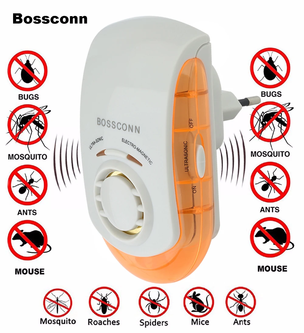 EU UK US PLUG Electronic Pest Repeller Mouse Mosquito Rat Repellent Ultrasonic Rejector Bug Insect Rodent Control UP-0001