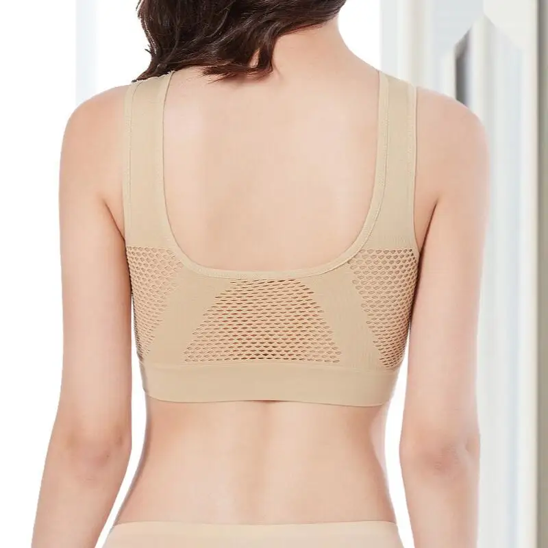 M-6XL Women Hollow Out Fitness Yoga Sports Bra For Running Gym Padded push up Seamless Top Athletic Vest brassiere thumbnail 4