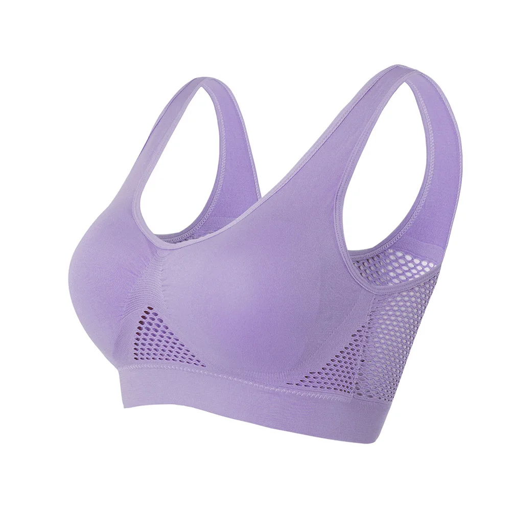 M-6XL Women Hollow Out Fitness Yoga Sports Bra For Running Gym Padded push up Seamless Top Athletic Vest brassiere thumbnail 2