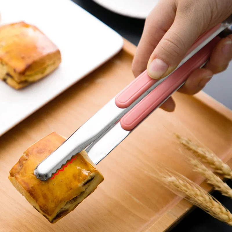 Stainless Steel Kitchen Tongs Small Barbecue Grill Cooking Tongs BBQ Meat Salad Food Tongs Clamp Ice Tongs Clip Kitchen Utensils thumbnail 2