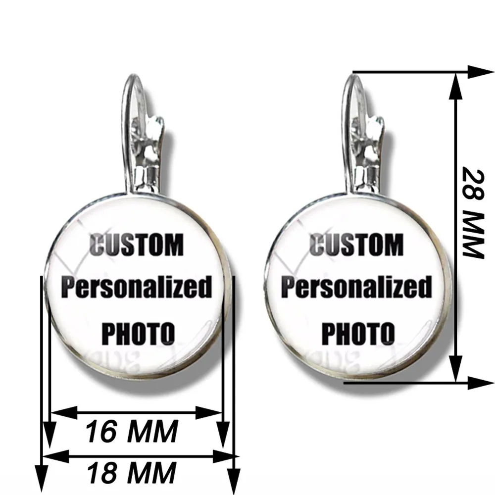 Personalized Custom Earrings Photo Mum Dad Baby Children Grandpa Parents Customized Designed Photo Gift For Family Anniversary thumbnail 2