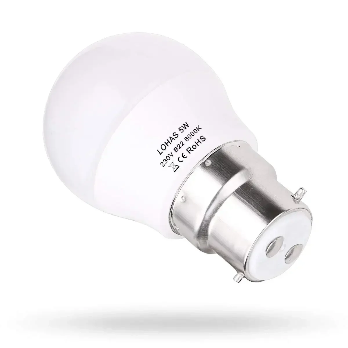 Melery B22 LED Light Bulb G45 5W Lamp Day White 6000K 400lm Bayonet Base 35W Incandescent Equivalent [Energy Class A+] 5Pack thumbnail 5