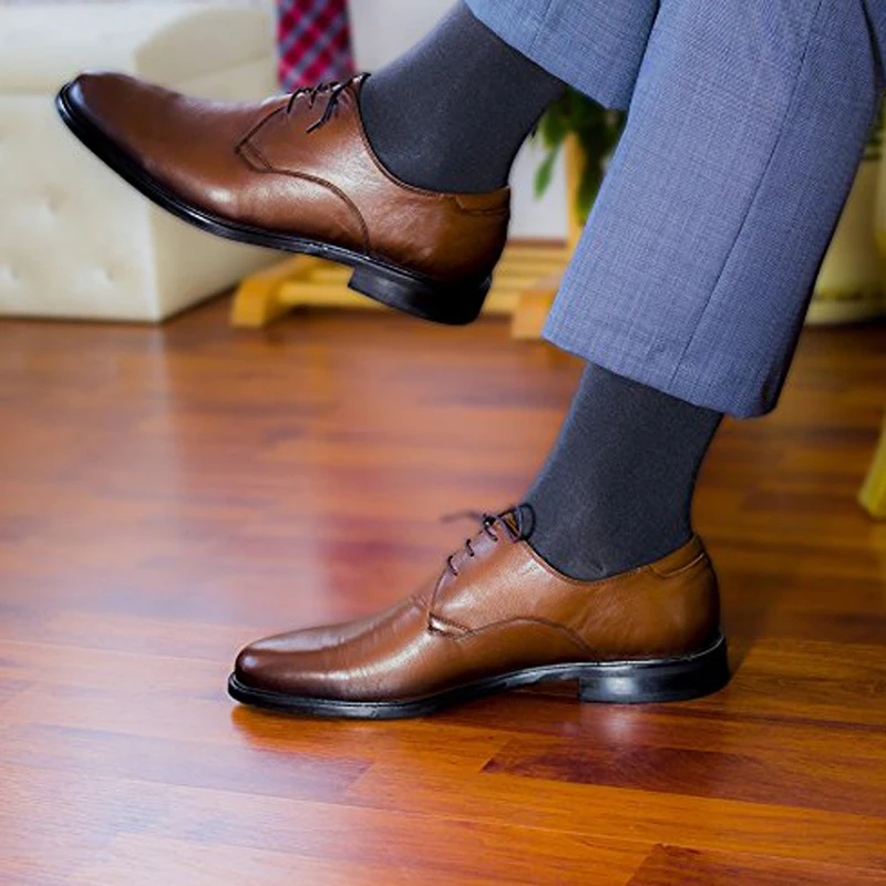 Match-Up  Men Bamboo Black Socks Breathable Business Dress Socks (6 Pairs/Lot) thumbnail 3