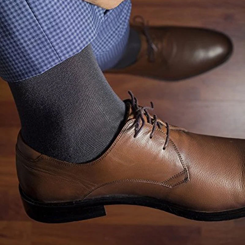 Match-Up  Men Bamboo Black Socks Breathable Business Dress Socks (6 Pairs/Lot) thumbnail 4