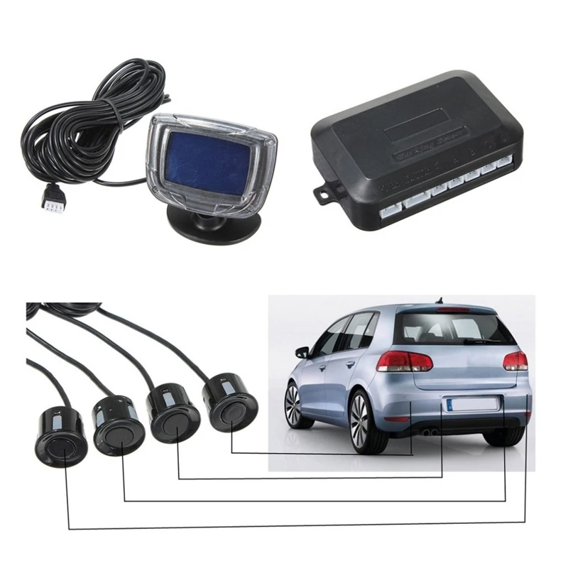 YASOKRO Car Parking Sensor Dual CPU LCD Display with switch 12V Auto Reverse Backup Sensor Parking Radar Monitor Detector System thumbnail 5