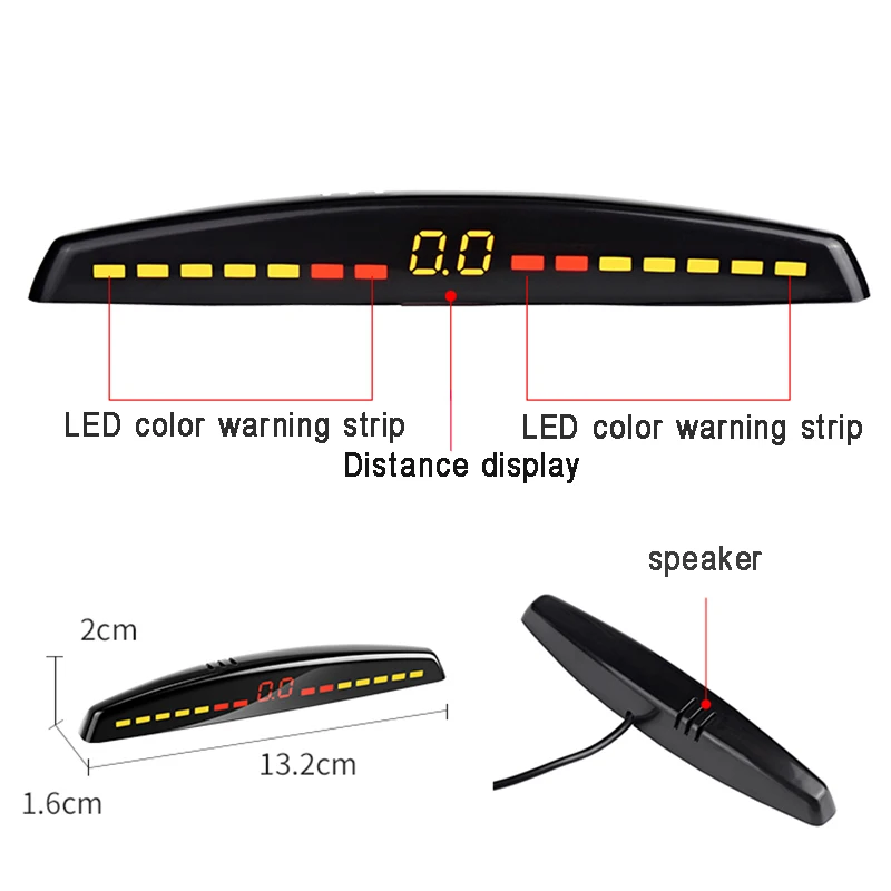 YASOKRO Car Led Parking Sensor Auto Car Detector Parktronic Display Reverse Backup Monitor System With 4 Sensors thumbnail 2