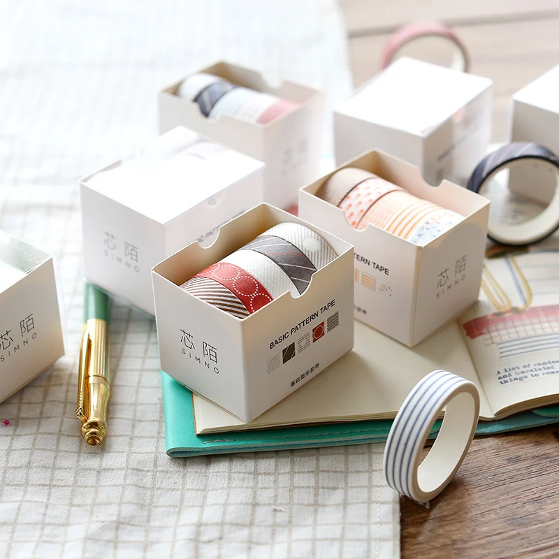 5 Roll Solid Color DIY Decorative Scrapbook Masking Tape Washi Tape Stationery Sticker Label Office Adhesive Tape for Crafts thumbnail 3